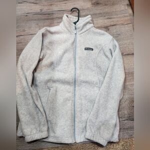 Women Columbia Grey Fleece Jacket L Large
